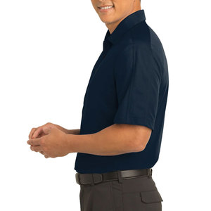 Polo de piqué de algodón de ajuste regular para hombre con logotipo personalizado grande y alto negro - Product Image 6