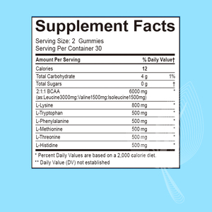Meelefu OEM/ODM EAA Gummies aminoacidi essenziali aminoacidi essenziali (EAA) e amini a catena ramificata (BCAAs) per muscoli, energia - Product Image 2