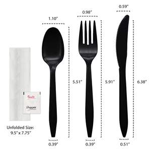 Paquetes de Cubiertos Desechables Ecológicos Richfull para Fiestas, Saleros y Pimenteros - Cantidad Personalizable, Biodegradables y Ecológicos - Product Image 3