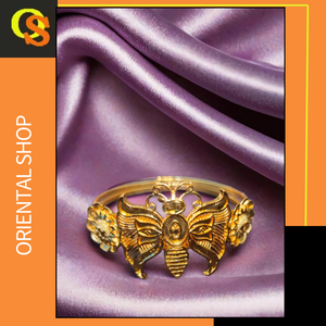 Bague de prix raisonnable avec plaqué or 22 carats et papillon conçu à la mode bijoux de bague faits à la main de style à vendre - Product Image 2