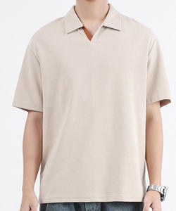 Nouveau Polo à Col en V de Petite Taille, Couleur Assortie, Manches Courtes, T-shirt d'Été pour Hommes - Product Image 4