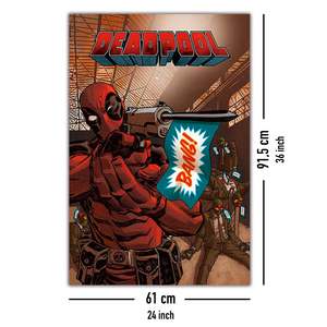 Modern for Deadpool <b>Poster</b> Bang Black Frame Paper Material for Wall Usage - Product Image 4