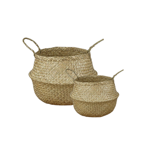 Embrace Organic Living: Transform Your Space with a Vietnamese SEAGRASS BELLY BASKET, for Tidying Laundry and Planting - Product Image 1