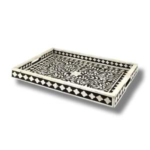 BOOST INLAY BANDEJA DE SERVICIO HECHO A MANO BANDEJA DE LUJO Incrustaciones de hueso Ramadán Desayuno Comida Fruta Café Té Bandeja decorativa - Product Image 2