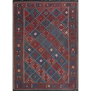 Alfombra de Lana Anudada a Mano Azul Aalam, Alfombra Rectangular Abstracta Geométrica de Gran Tamaño para Sala de Estar, Alfombra para Pasillo-Paem-270 - Product Image 1