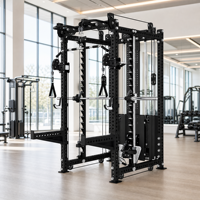 Machine Smith PR-0013 pour salle de sport à domicile avec arrêts de sécurité, suspension à ressorts et système de poulies à câble réglables pour l'entraînement musculaire