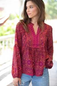 Hot Sale Women's Summer Boho Casual V-Neck <b>Balloon</b> Sleeve Vintage Embroidered Eco-Friendly Unique Top - Product Image 2