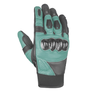 Gants thermiques d'été en cuir pour motards pour hommes Gants de moto en cuir véritable vert pour hommes - Product Image 3