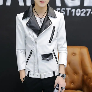 Chaqueta de cuero para hombre de alta calidad personalizada 2022, chaqueta de otoño estampada a la moda con decoración bordada - Product Image 6