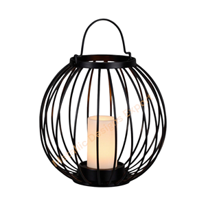 Sleek <b>Black</b> <b>Metal</b> Wire Lantern <b>Candle</b> Jar <b>Holder</b> for Home and Garden Decor Unique Elegant Lighting for Indoor/Outdoor Ambiance - Product Image 1