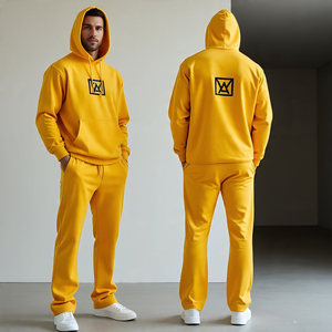 Derniers ensembles de survêtements de jogging lourds décontractés pour hommes/ensemble pantalon droit et pull à capuche/pantalon cargo ample à jambes larges - Product Image 5