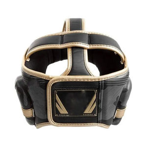 2025 mejor tocado de boxeo entrenamiento tailandés Mma Protector de cuero genuino casco de combate diseño personalizado OEM - Product Image 5