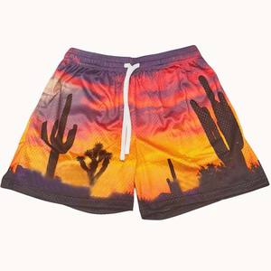 กางเกงขาสั้นตาข่ายสำหรับออกกำลังกายเล่นฟิตเนสพิมพ์ลายสำหรับผู้ชายกางเกงขาสั้นเล่นกีฬาสไตล์สตรีท - Product Image 5