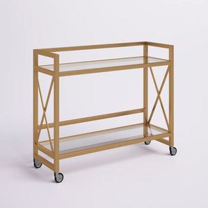Wholesale Steel <b>Serving</b> Wine bar Cart for Home Catering Hotel Restaurant Kitchen Food <b>Serving</b> <b>Trolley</b> Wine & Glasses Holders - Product Image 2