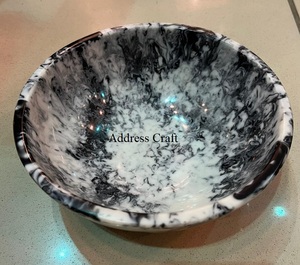 Factory Wholesale Epoxy Resin Serving Bowl <b>Dinnerware</b> Set Handmade Malachite Bowls Latest Round Shape Resin Salad Bowl Platters - Product Image 4