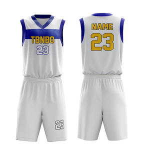 Uniforme de basket-ball réversible pour homme, personnalisé de bonne qualité, séchage rapide - Product Image 2