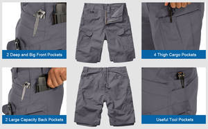 Pantalones cortos elásticos para hombre, pantalones cortos cargo para exteriores, de secado rápido, transpirables y duraderos, pantalones cortos tácticos para hombre - Product Image 6