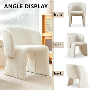 Fauteuils d'appoint rembourrés en fausse <span class=keywords><strong>fourrure</strong></span> White Barrel pour salon de cuisine - Product Image 4