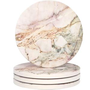Custom Design <b>Marble</b> Tea <b>Coaster</b> Supplier Rounded Shape Decorative <b>Marble</b> <b>Coaster</b> Set For Tea Coffee Beer Mug <b>Coaster</b> Usage Item - Product Image 3