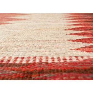 พรมขนสัตว์ขนาดใหญ่ Nayaab Classic ลายเรขาคณิต ทำมือ ขนาด 9x12 ฟุต สำหรับทางเข้าบ้าน-Paem-845 สีแดงและสีส้ม ทอแบบเรียบ - Product Image 3