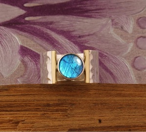 Natural Labradorite Gemstone <b>Ring</b> 925 Sterling Silver Handmade Bohemian Christian Designer Band Perfect Christmas Gift for Her - Product Image 2