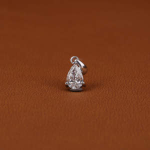 Colgante de Oro Sólido de 14 Quilates para Mujer, con Diamante Cultivado en Laboratorio en Forma de Pera, para Toda Ocasión, Chapado en Oro Sólido, Joyería Minimalista para el Cuerpo - Product Image 1