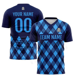 Nouvelle arrivée, maillot de sport personnalisé à sublimation, respirant, séchage rapide, col en V, manches courtes, vêtements de football, 100% polyester - Product Image 1