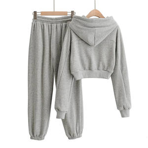 65% coton 35% polyester, haut de survêtement à capuche zippé intégral, club d'athlétisme, gris chiné, haut de survêtement pour femme, sweat à capuche PK - Product Image 6