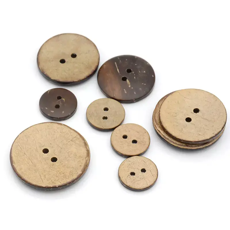 Hindistan cevizi kabuğu 2 delik 4 delik düğmesi doğal düğmeleri el yapımı toptan ucuz fiyat vietnam'da üretilen