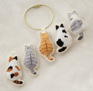 Kit de broderie artisanale style INS, broderie de chat, bricolage, porte-clés, produits pour animaux de compagnie, ensemble cadeau, toile durable et légère - Product Image 1
