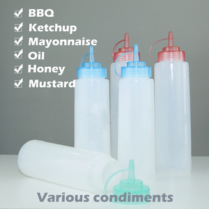 Contenedor de especias de plástico LDPE de 33oz, 1 pieza, 950ml, botella de salsa de condimento recargable de boca ancha, tipo de prensa, agua para fiestas - Product Image 6