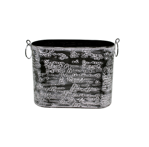 Jardinière ovale en fer faite à la main pour la décoration de jardin d'hôtel à la maison taille standard finition antique gris noir modèle F598 enduit de poudre - Product Image 1