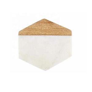 Ensemble de 4 sous-verres en marbre et bois moderne blanc pour café boisson thé sous-verre pour Table Dinig sous-verre moderne pour la décoration intérieure - Product Image 6