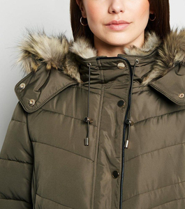 Long Goose Parka Coat for Women Outdoor Winter <b>Quilted</b> Jacket Stand Zipper Breathable <b>Thick</b> Hooded Outwear OEM Available - Product Image 2