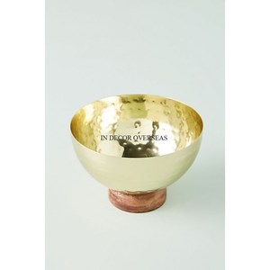 Bol de service et décoratif de concepteur de fleurs de forme ronde en aluminium de qualité supérieure plaqué or de haute qualité au prix le plus bas - Product Image 3