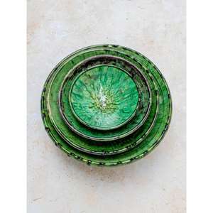 Tazón de Cerámica Artesanal Marroquí Tamegroute con Esmalte Verde, Artesanía Bereber Vintage, Decoración para el Hogar, Regalo - Product Image 2