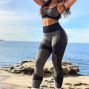 Nouveau femmes sans couture Yoga ensemble Fitness sport 5 pièces vêtements de sport femmes Gym Yoga ensemble entraînement ensembles Yoga haut - Product Image 4