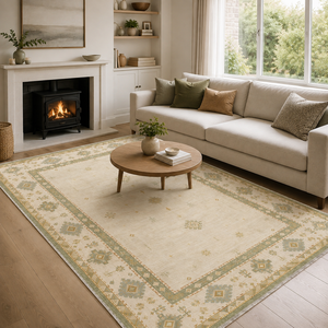 Netline Home Quiet Stripes Natural Beige Heritage <b>Washable</b> <b>Rug</b> - Product Image 3