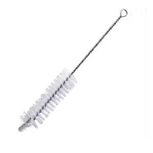 Smooth Spiral Shape Nylon White Brush Laboratory Usage Test Tube Brush with twisted Galvanized Wire for Cleaning Purpose