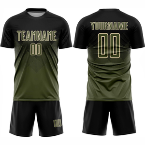 Uniforme de Fútbol Personalizado por Sublimación, Transpirable, de Malla, Elástico, de Secado Rápido, Antibacteriano, de Manga Corta, Unisex, para Adultos, Ropa de Verano 100% - Product Image 1