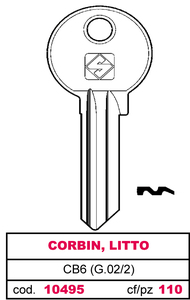 Chiave Asc Cb6 (g.Vac 2) Corbin, Litto - Product Image 1