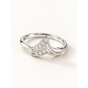 Bague Celeste Wave en acier inoxydable plaqué rhodium 18 carats, bijoux tendance pour enfants - Product Image 1