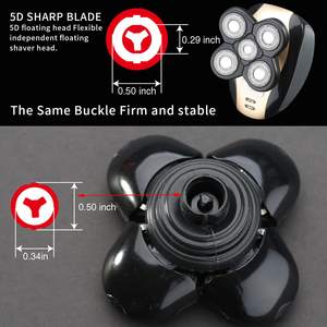 Cabezal de Afeitadora Eléctrica Negro de Fácil Instalación, Cuchilla de Repuesto Universal para Recortadora de Barba, con Cinco Cuchillas para Uso Facial - Product Image 5