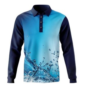Camisetas de polo de pesca con protección UV sublimación rendimiento personalizado para hombre - Product Image 5