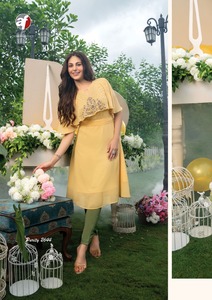 Quần Kurti Váy Thiết Kế Quần <span class=keywords><strong>Georgette</strong></span> Kurti Lycra Trang Phục Dự Tiệc Làm Việc Bằng Tay Sang Trọng - Product Image 2