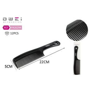 หวีแบนพลาสติกสีดำ - Product Image 1