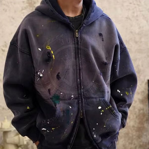 เสื้อฮู้ดดี้ผ้าฝ้ายผสมคุณภาพสูง สวมใส่สบาย สำหรับวัยรุ่น สไตล์ลำลอง  ปักโลโก้ได้  ผ้าฟลีซแบบดิสเทรส - Product Image 4