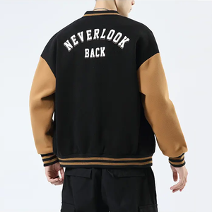 Latest Design Men's High Quality Varsity Letterman <b>Jackets</b> 100% Wool <b>Leather</b> Sleeve Custom Baseball Varsity <b>Jacket</b> for <b>Winter</b> - Product Image 2