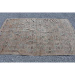 Vintage 4 pies 8 pulgadas X 7 pies 8 pulgadas Beige alfombra turca área grande rectángulo Patchwork diseño lana poliéster látex Tabriz para vivir - Product Image 3