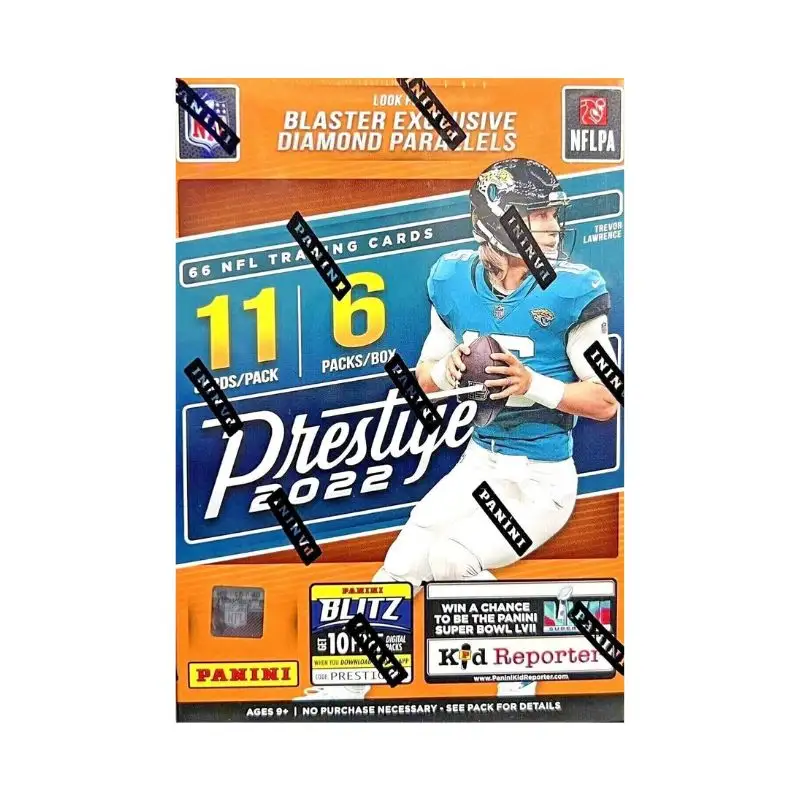 2022 kotak Blaster sepak bola Panini Prestige NFL (66 kartu/bx) cari untuk kartu Rookie dan paralel berlian eksklusif Blaster